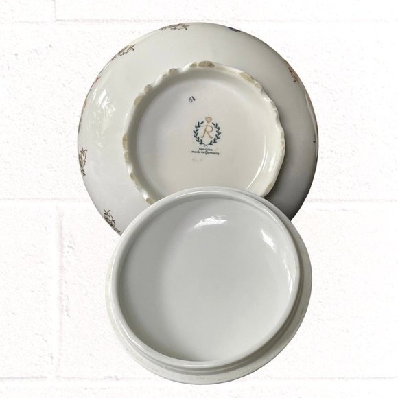 Reichenbach China Vintage Lidded Floral Bowl with Gold Trim - Picture 8 of 9